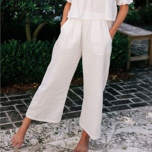 Kara Thoms White Linen Pant - small